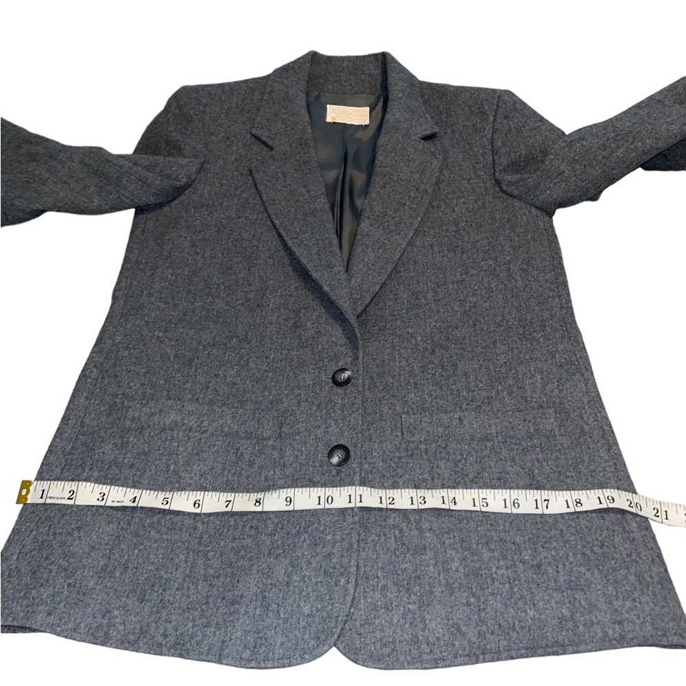Vintage Pendleton Gray Virgin Wool Blazer Jacket Womens Size 8 USA Classic - Picture 6 of 11